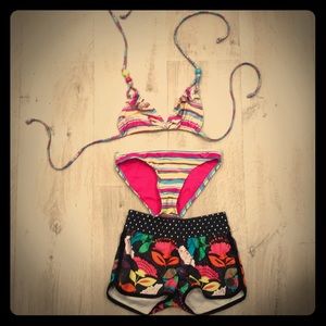 Roxy bikini and swim shirts